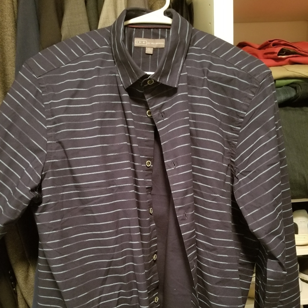 Blue button up, Ike Behar, new without tags, large